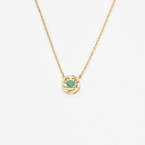 Genuine Emerald Necklace - Solid 14k Gold Necklace - Dainty Real Emerald Necklace