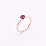 Certified Ruby Ring - Solid Rose Gold Ring - Genuine Ruby Solitaire Ring