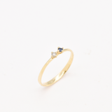 CERTIFIED Diamond Ring - Genuine Sapphire Ring - Solid 14k Gold Ring