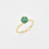 Certified Real Emerald Ring - 14k Gold Engagement Ring - Emerald Solitaire Ring