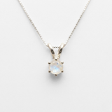 Dainty Moonstone Pendant - Natural Rainbow Moonstone - June Birthstone Necklace