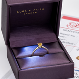 Yellow Sapphire Ring - 18k Solid Gold Ring - Genuine Sapphire Ring