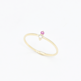 Certified Diamond Ring - Solid 14k Gold Ring - Real Ruby Ring