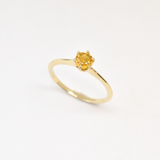 Genuine Sapphire Ring - Real Gold Sapphire Ring - Yellow Sapphire Ring