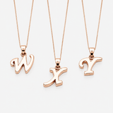 Rose Gold Letter Pendant - Initial Letter Charm - Personalized Letter Necklace