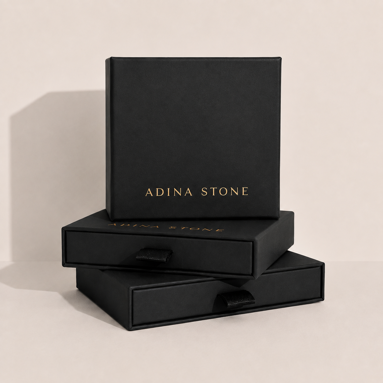Ideal gifting ideas, Adina Stone Jewelry comes in a luxury cardboard box ready for gifting, green sustainable jewelry box.