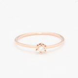 Dainty Diamond Rose Gold Ring - Certified Real Diamond Ring - Solid 14k Rose Gold Diamond Ring