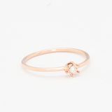 Dainty Diamond Rose Gold Ring - Certified Real Diamond Ring - Solid 14k Rose Gold Diamond Ring