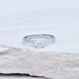 Certified Opal Ring - 18k Solid Gold Ring - Genuine Opal Ring