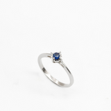 Genuine Sapphire Ring - Solid 18k Gold Ring - Sapphire Solitaire Ring