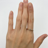 Genuine Blue Diamond Ring - Dainty Diamond Ring - 18k White Gold Ring