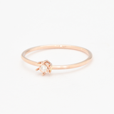 Dainty Diamond Rose Gold Ring - Certified Real Diamond Ring - Solid 14k Rose Gold Diamond Ring