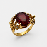 Gold Ruby Ring - Ribbon Ring, Statement Ruby Ring, July Birthstone Ring