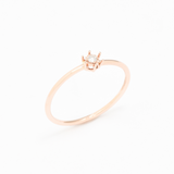 Dainty Diamond Rose Gold Ring - Certified Real Diamond Ring - Solid 14k Rose Gold Diamond Ring