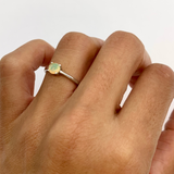Genuine Fire Opal Gold Ring - Solid 14k Gold Opal Ring - Certified Opal Ring