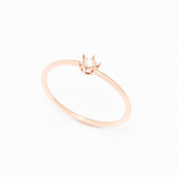 Dainty Diamond Rose Gold Ring - Certified Real Diamond Ring - Solid 14k Rose Gold Diamond Ring