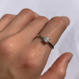 Certified Diamond Ring - Solid White Gold Ring - Diamond Engagement Ring