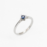 Genuine Sapphire Ring - Solid 18k Gold Ring - Sapphire Solitaire Ring