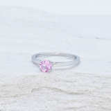 Certified Sapphire Ring - Pink Sapphire Ring - Solid White Gold Ring