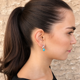 White Gold Turquoise Earrings - Sleeping Beauty Turquoise - Blue Drop Earrings