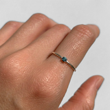 Blue Diamond Ring - Dainty Blue Diamond Ring - 14k Gold Diamond Ring