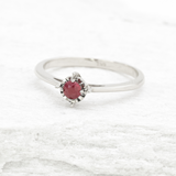 Real Ruby Ring - 18k White Gold Ring - Ruby Engagement Ring