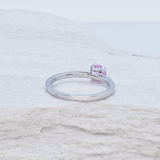Certified Sapphire Ring - Pink Sapphire Ring - Solid White Gold Ring