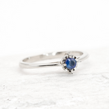 Genuine Sapphire Ring - Solid 18k Gold Ring - Sapphire Solitaire Ring