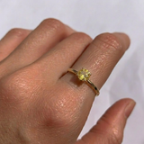 Real Citrine Gold Ring - Citrine Gold Engagement Ring - Solid 14k Gold Citrine Ring