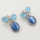 Kyanite Earrings - Aquamarine Earrings - Blue Statement Earrings