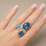 Kyanite Ring - Blue Aquamarine Ring - Large Statement Ring