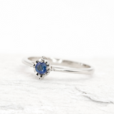 Genuine Sapphire Ring - Solid 18k Gold Ring - Sapphire Solitaire Ring