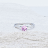 Certified Sapphire Ring - Pink Sapphire Ring - Solid White Gold Ring