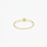 Square Diamond Gold Ring - Minimalist Solid Gold Ring - Solid 14k Gold Ring
