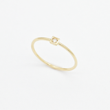 Square Diamond Gold Ring - Minimalist Solid Gold Ring - Solid 14k Gold Ring