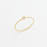 Square Diamond Gold Ring - Minimalist Solid Gold Ring - Solid 14k Gold Ring