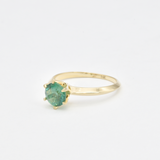 Certified Real Emerald Ring - 14k Gold Engagement Ring - Emerald Solitaire Ring
