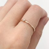 CERTIFIED Real Diamond Ring - Solid 14k Rose Gold Ring - Genuine Diamond Engagement Ring