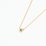 Genuine Blue Diamond Necklace – 14k Solid Gold Necklace – Real Gold Blue Diamond Dainty Necklace