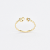 Certified Diamond Heart Ring - Real 14k Gold Diamond Ring - Dainty Heart Ring