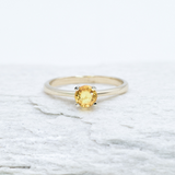 Yellow Sapphire Ring - 18k Solid Gold Ring - Genuine Sapphire Ring