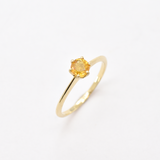 Genuine Sapphire Ring - Real Gold Sapphire Ring - Yellow Sapphire Ring