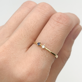CERTIFIED Diamond Ring - Genuine Sapphire Ring - Solid 14k Gold Ring