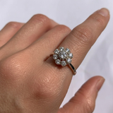 Diamond Flower Ring - Silver Daisy Ring - Gift For Her