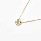 Genuine Emerald Necklace - Solid 14k Gold Necklace - Dainty Real Emerald Necklace