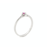 Ruby White Gold Ring - Genuine Ruby Ring - Real White Gold Ring