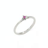Ruby White Gold Ring - Genuine Ruby Ring - Real White Gold Ring