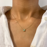 Genuine Emerald Necklace - Solid 14k Gold Necklace - Dainty Real Emerald Necklace