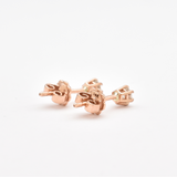 Certified Diamond Earrings - Solid Rose Gold Earrings - 3mm Diamond Studs