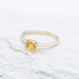 Yellow Sapphire Ring - 18k Solid Gold Ring - Genuine Sapphire Ring